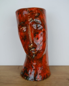 Osłonka ceramiczna "Modiglani" średnia pomarańczowa