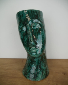 Osłonka ceramiczna "Modiglani" średnia turkusowa