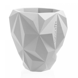 Osłonka geometric 13cm white matt